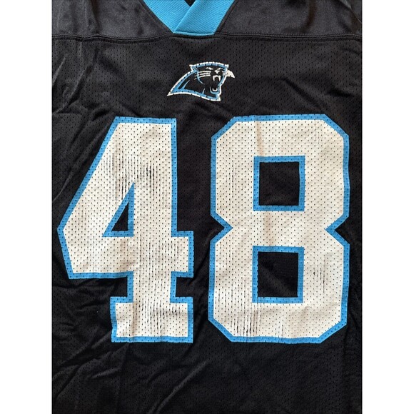 Vintage Reebok Carolina Panthers Jersey 48 Medium Stephen Davis #48 Used Black - Picture 3 of 9